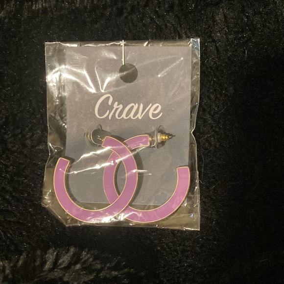 Earrings, pair of Crave reversible in green and purple - Picture 2 of 5
